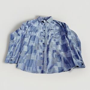 Buffalo David Bitton Mens Button Up Shirt Blue Long Sleeve Cotton Size S NWT